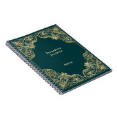 金ゴールドエレガントグリーンミニマルパーソナライズされたリスト ノートブック (右側)