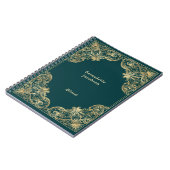 金ゴールドエレガントグリーンミニマルパーソナライズされたリスト ノートブック (左側)