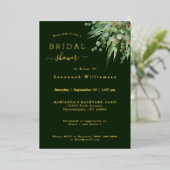 金ゴールドエレガントグリーンユーカリブライダルシャワー 箔招待状 (立ち正面)