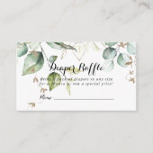 金ゴールドエレガントグリーンリーおむつラッフルチケット エンクロージャーカード (正面)