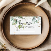 金ゴールドエレガントグリーンリーおむつラッフルチケット エンクロージャーカード