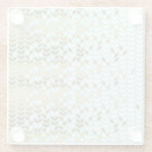 金ゴールドエレガントグリーンリーフパターン ガラスコースター (裏面)