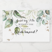 金ゴールドエレガントグリーンリーブリーズメイド提案 スパークリングワインラベル (シングルラベル)