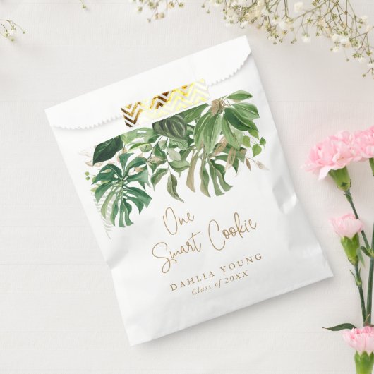 金ゴールドエレガントグリーンリー熱帯モダン卒業 フェイバーバッグ (封をした状態)