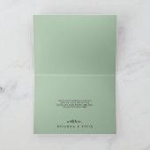 金ゴールドエレガントグリーンリー結婚折り畳みグラシアスカード サンキューカード (内部)