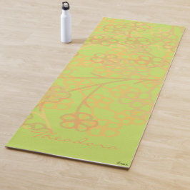 金ゴールドエレガントグリーン抽象芸術フローラルパターン ヨガマット