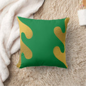 金ゴールドエレガントグリーン抽象芸術リーフ クッション (ブランケット)