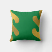 金ゴールドエレガントグリーン抽象芸術リーフ クッション (裏面)