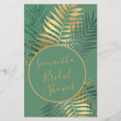 金ゴールドエレガントグリーン熱帯ブライダルシャワーゲーム (正面)