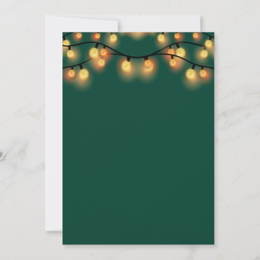 金ゴールドエレガントグリーン、ライトカンパニークリスマスパーティー 招待状 (裏面)