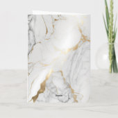 金ゴールドエレガントグレイ大理石の彼の誓いのカード サンキューカード (裏面)