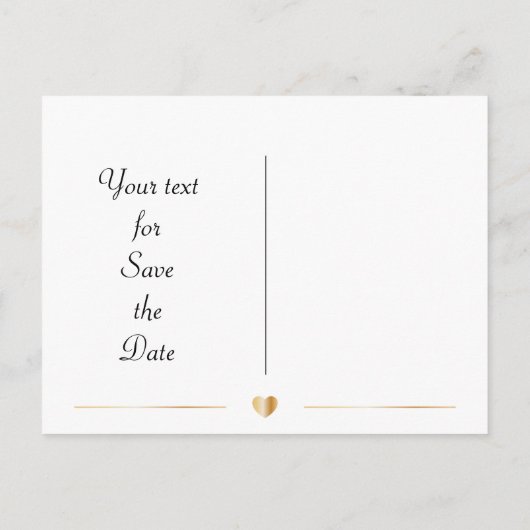 金ゴールドエレガントゲイレズビアン日付写真を保存 案内ポストカード (裏面)