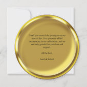 金ゴールドエレガントコインラグジュア結婚リーの感謝 サンキューカード (裏面)