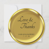 金ゴールドエレガントコインラグジュア結婚リーの感謝 サンキューカード (正面)