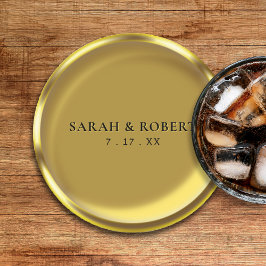 金ゴールドエレガントコインラグジュア結婚リー ラウンドペーパーコースター