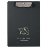 金ゴールドエレガントコンチシェルパーソナライズされた クリップボード (正面)