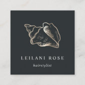 金ゴールドエレガントコンチシェル スクエア名刺 (正面)