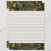 金ゴールドエレガントゴシック様式のナイトライン付きレシピページ挿入 (正面/裏面)