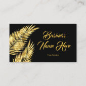 金ゴールドエレガントゴールデンパームズブラックビジネスカード 名刺 (正面)
