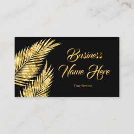 金ゴールドエレガントゴールデンパームズブラックビジネスカード 名刺