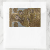 金ゴールドエレガントゴールデンマザーメアリーベビーイエスキリスト 長方形シール (バッグ)