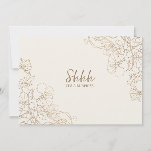 金ゴールドエレガントサプライズ写真90誕生日 招待状 (裏面)