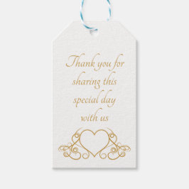 金ゴールドエレガントサンキューハート結婚式の引き出物パーティー ギフトタグ