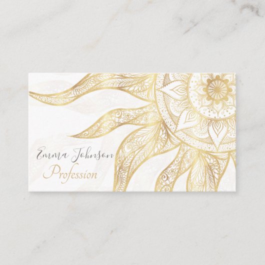 金ゴールドエレガントサンマンダラデザイン 名刺 (正面)