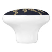 金ゴールドエレガントサンマンダラブルーネブラデザイン セラミックノブ (側面)