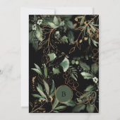 金ゴールドエレガントサークルユーカリプトゥスボホモスグリーン 招待状 (裏面)