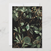 金ゴールドエレガントサークルユーカリプトゥスボホモスグリーン 招待状 (裏面)