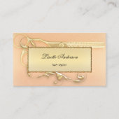 金ゴールドエレガントシザーピーチ美容師 予約カード (正面)