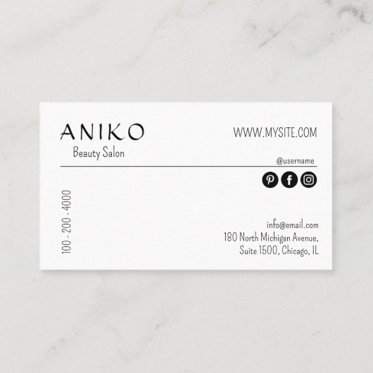 金ゴールドエレガントシザー手書きタイポグラフィ 名刺 (裏面)