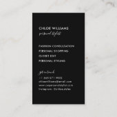 金ゴールドエレガントシックグラデーショングラディエント黒スクリプト 名刺 (裏面)