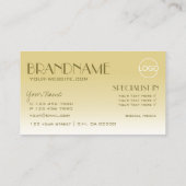 金ゴールドエレガントシック鏡レターロゴ付きラグジュアリー 名刺 (裏面)