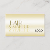 金ゴールドエレガントシック鏡レターロゴ付きラグジュアリー 名刺 (正面)