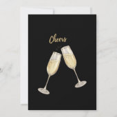 金ゴールドエレガントシャンパンニューイヤーパーティー 招待状 (裏面)