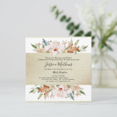 金ゴールドエレガントシャンパンフローラキンセアニラ 招待状 (スタンド正面)