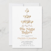 金ゴールドエレガントシャンパンレトロリハーサルディナー 招待状 (正面)