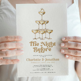 金ゴールドエレガントシャンパンレトロリハーサルディナー 招待状