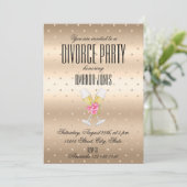金ゴールドエレガントシャンパン離婚パーティー 招待状 (スタンド正面)