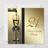 金ゴールドエレガントシャンパン24周年記念パーティー 招待状 (正面)