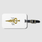 金ゴールドエレガントシルバーアスクレピウス級高貴メディカル ラゲッジタグ (正面横)