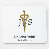 金ゴールドエレガントシルバークラスノーブルメディカルアスクレピウス マウスパッド (正面)