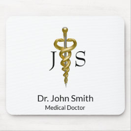 金ゴールドエレガントシルバークラスノーブルメディカルアスクレピウス マウスパッド