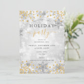 金ゴールドエレガントシルバークリスマスウィンターカンパニーホリデー 招待状 (スタンド正面)