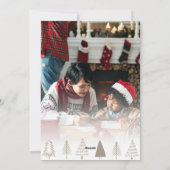 金ゴールドエレガントシルバークリスマスツリー家族の写真 シーズンカード (裏面)