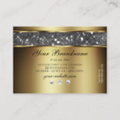 金ゴールドエレガントシルバーグリッタースターズアンドダイヤモンド 名刺 (裏面)