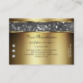 金ゴールドエレガントシルバーグリッタースターズダイヤモンドイニシャル 名刺 (裏面)