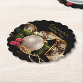 金ゴールドエレガントシルバーブラック企業のホリデイ ペーパーコースター (アングル)